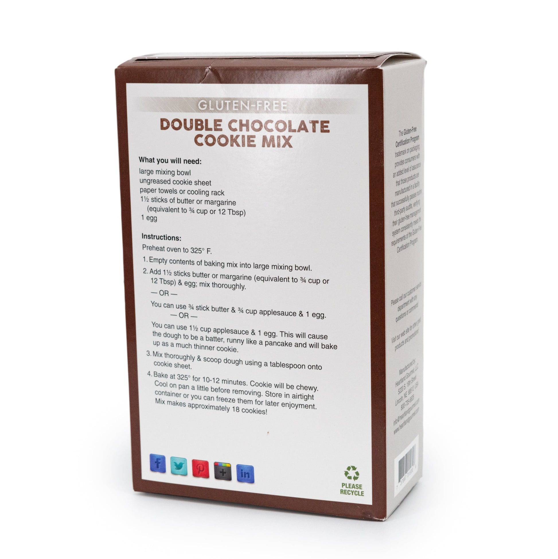 Gluten Free Double Chocolate Cookie Mix | 16 oz | Heartland Gourmet | 1530 - BuyNebraska.com ~ Blessings Grow Meadows
