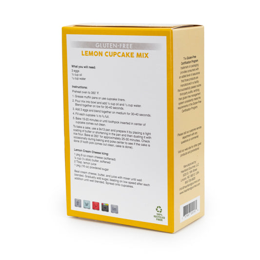 Gluten Free Lemon Cupcake Mix | 16 oz | Heartland Gourmet | 2016 - BuyNebraska.com ~ Blessings Grow Meadows