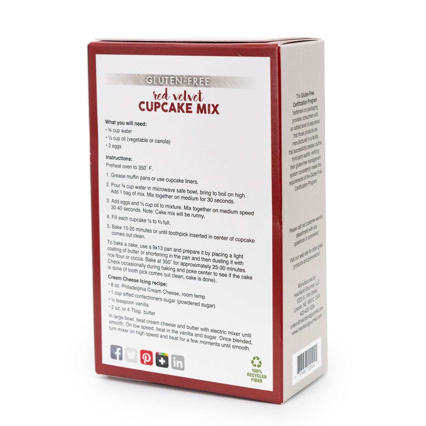 Gluten Free Red Velvet Cupcake Mix | 16 oz | Heartland Gourmet | 2022 - BuyNebraska.com ~ Blessings Grow Meadows