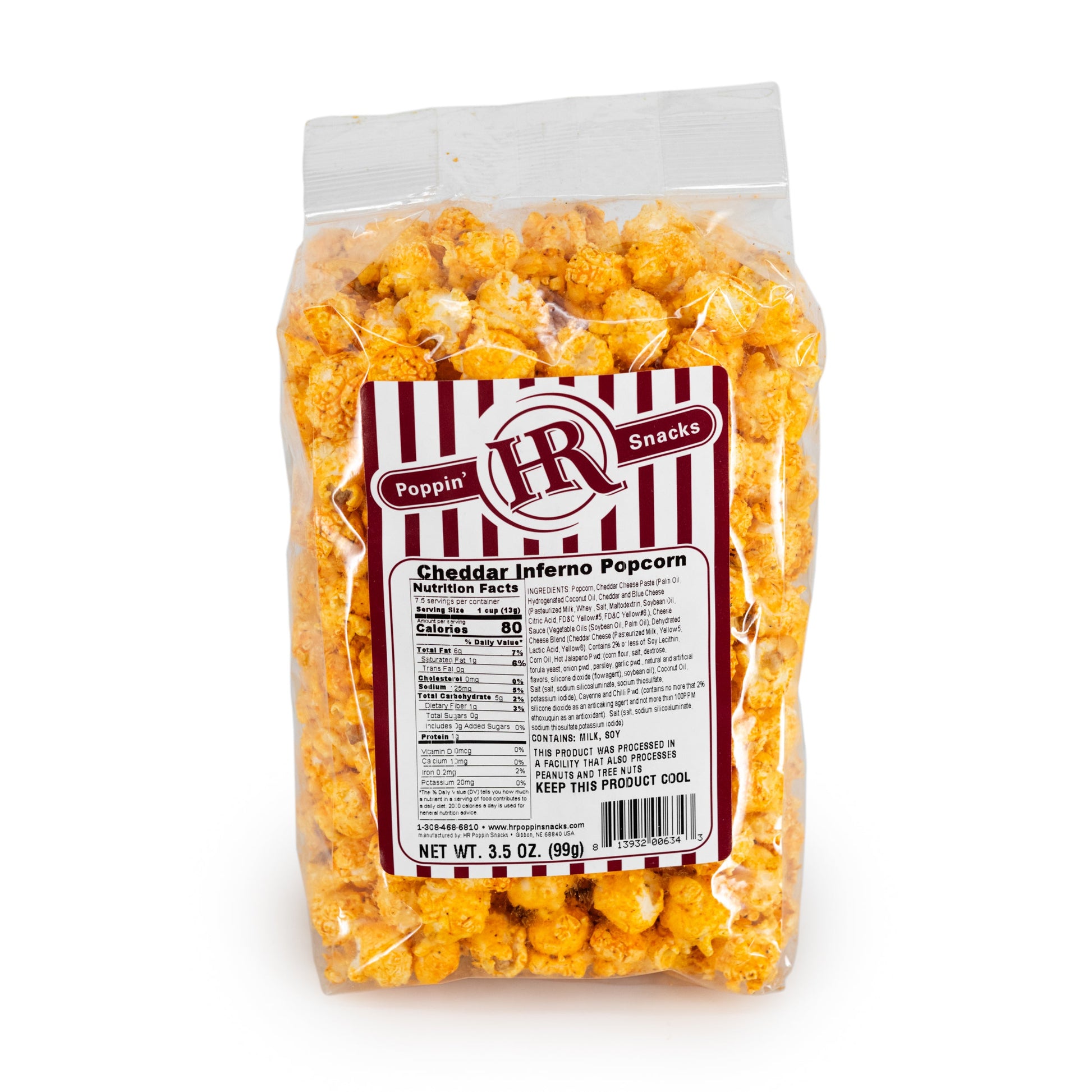Cheddar Inferno Popcorn | 3.5 oz | HR Poppin' Snacks - BuyNebraska.com ~ Blessings Grow Meadows