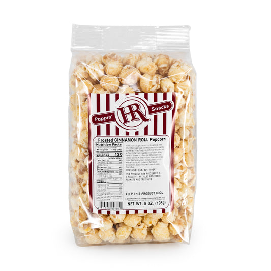 Frosted Cinnamon Roll Popcorn | 8 oz | HR Poppin' Snacks - BuyNebraska.com ~ Blessings Grow Meadows