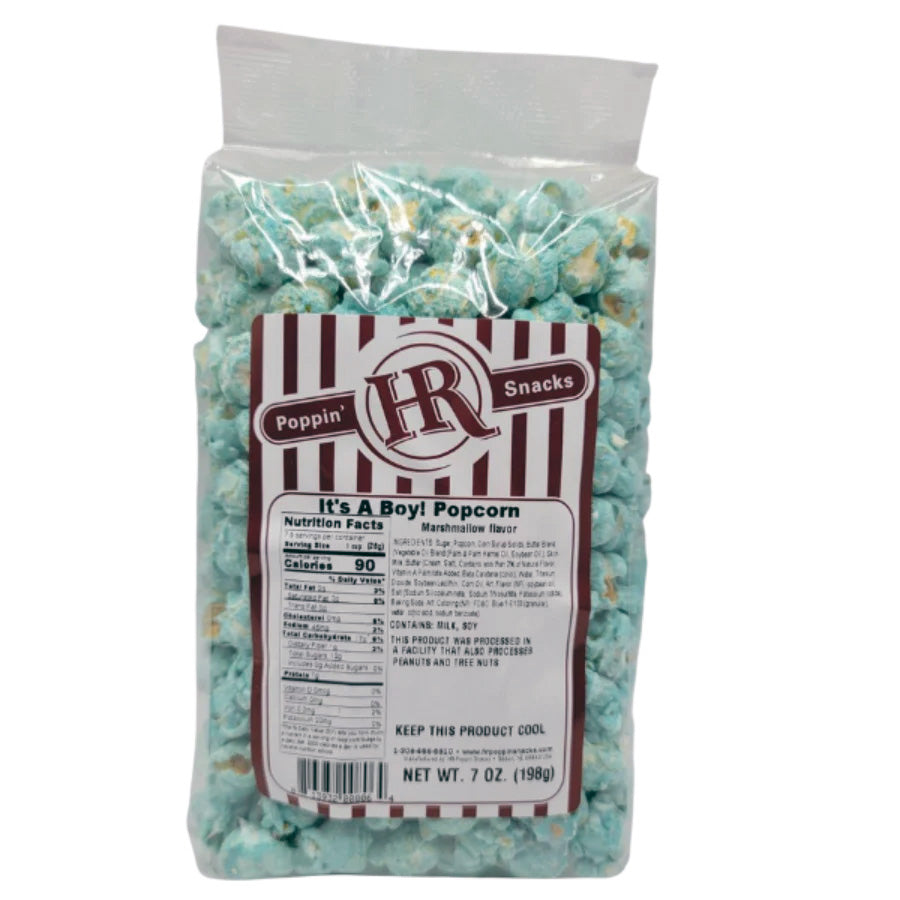 It's A Boy Blue Marshamallow Flavored Popcorn | 7 oz | HR Poppin' Snacks - BuyNebraska.com ~ Blessings Grow Meadows