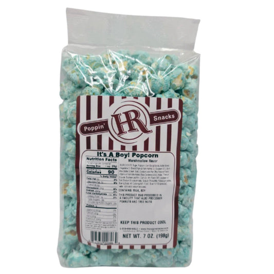 It's A Boy Blue Marshamallow Flavored Popcorn | 7 oz | HR Poppin' Snacks - BuyNebraska.com ~ Blessings Grow Meadows