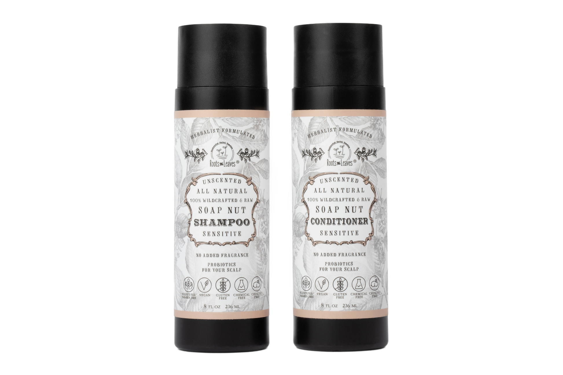 All Natural Soapnut Shampoo and Conditioner Set- UNSCENTED- wild fermented probiotics for your scalp - Blessings Grow Meadows