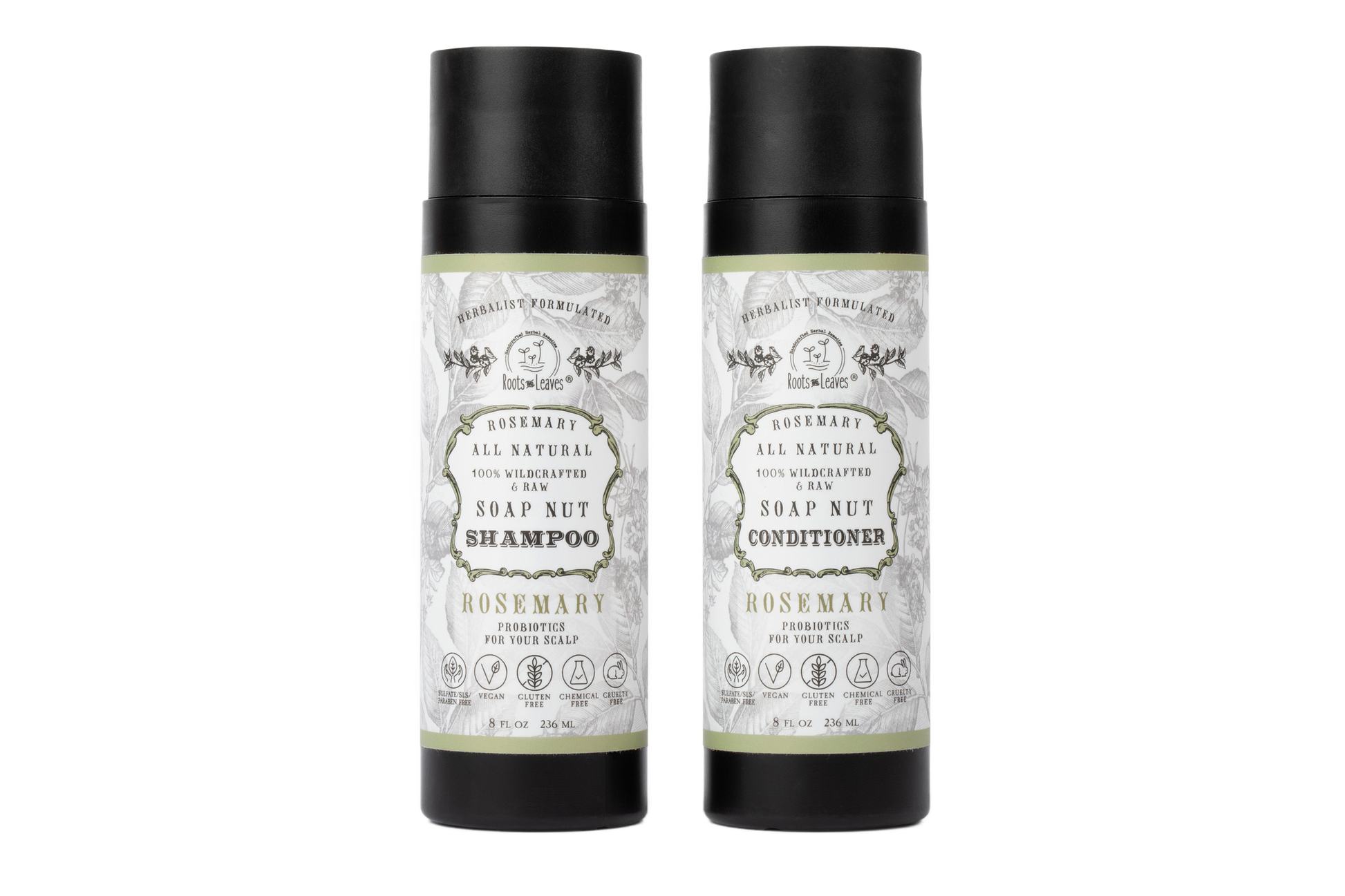 All Natural Soapnut Shampoo and Conditioner Set ROSEMARY- wild fermented probiotics for your scalp - Blessings Grow Meadows
