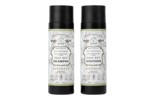 All Natural Soapnut Shampoo and Conditioner Set ROSEMARY- wild fermented probiotics for your scalp - Blessings Grow Meadows