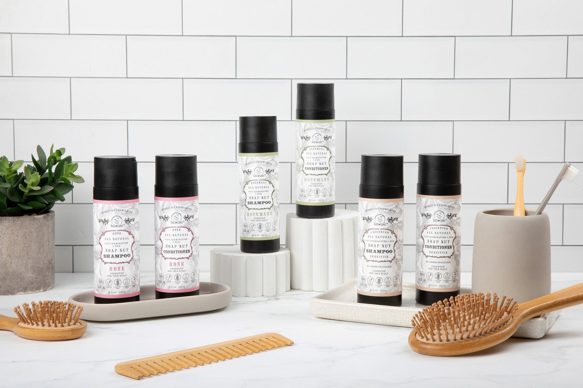 All Natural Soapnut Shampoo and Conditioner Set ROSEMARY- wild fermented probiotics for your scalp - Blessings Grow Meadows