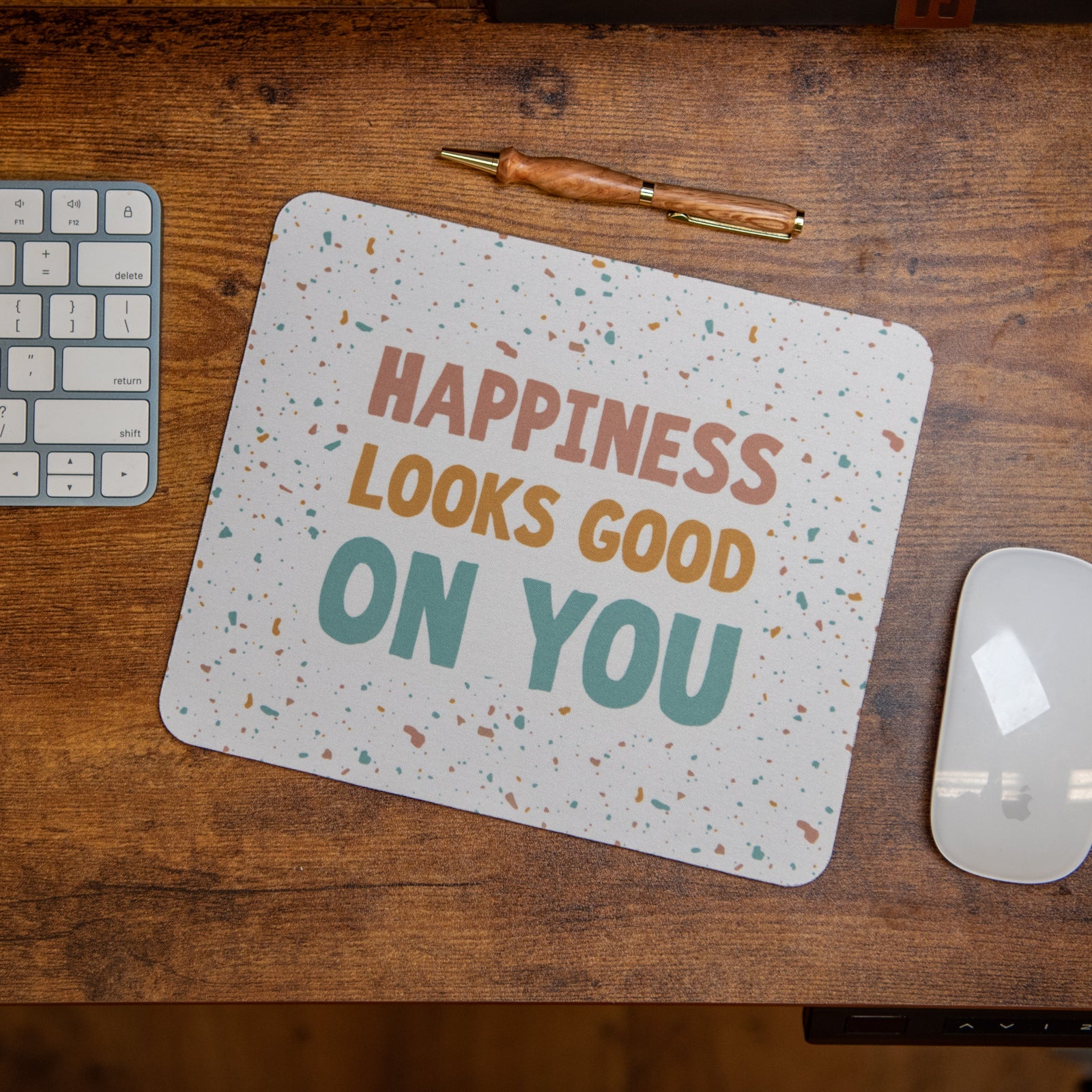 Happiness Looks Good on You - Mouse Pad - Blessings Grow Meadows -