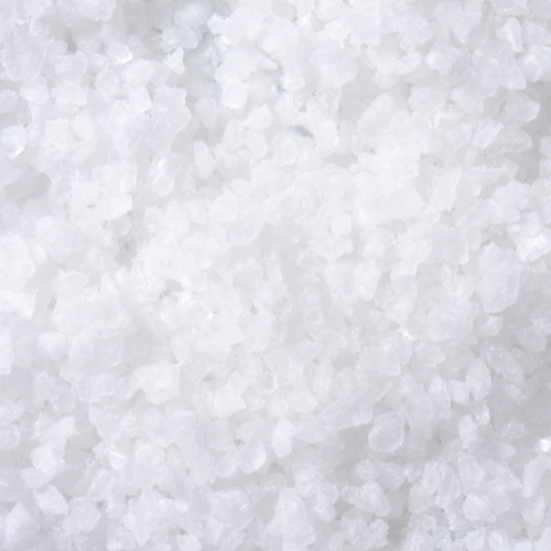 Hasty Roots Epsom Salt soil enhancer in a clear plastic bag, showing white crystalline mineral for garden and plant health