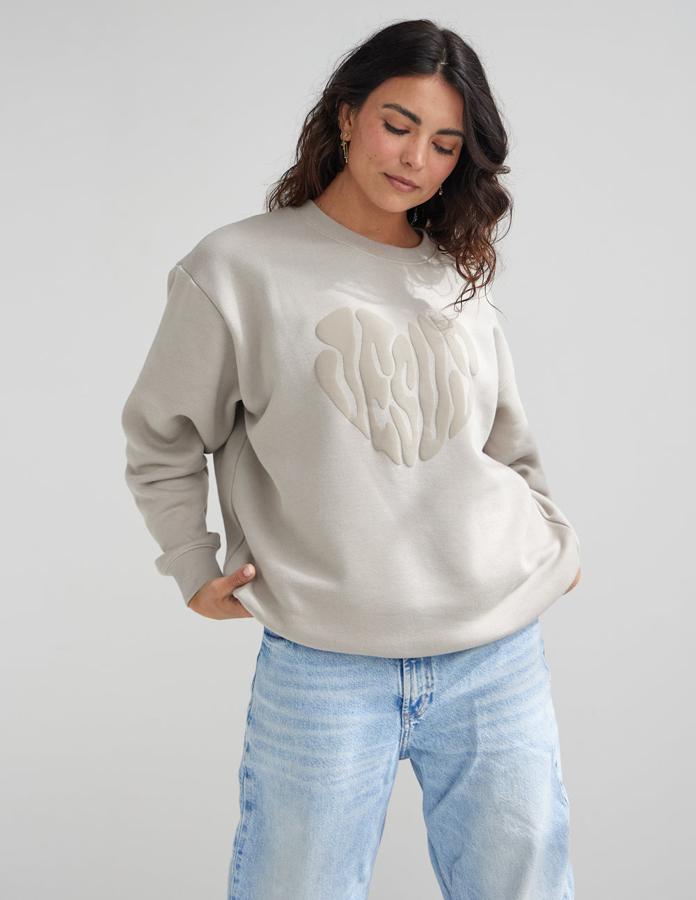 Heart Jesus Unisex Crewneck - Blessings Grow Meadows