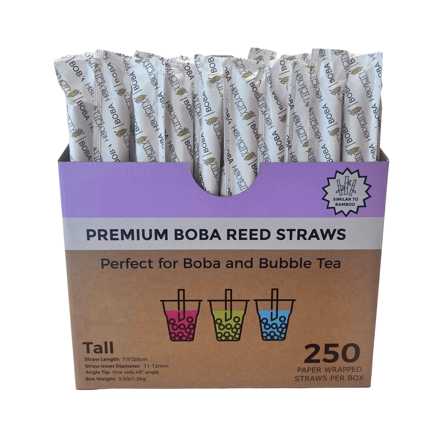 7.9" Wrapped Boba Reed Straws - Blessings Grow Meadows