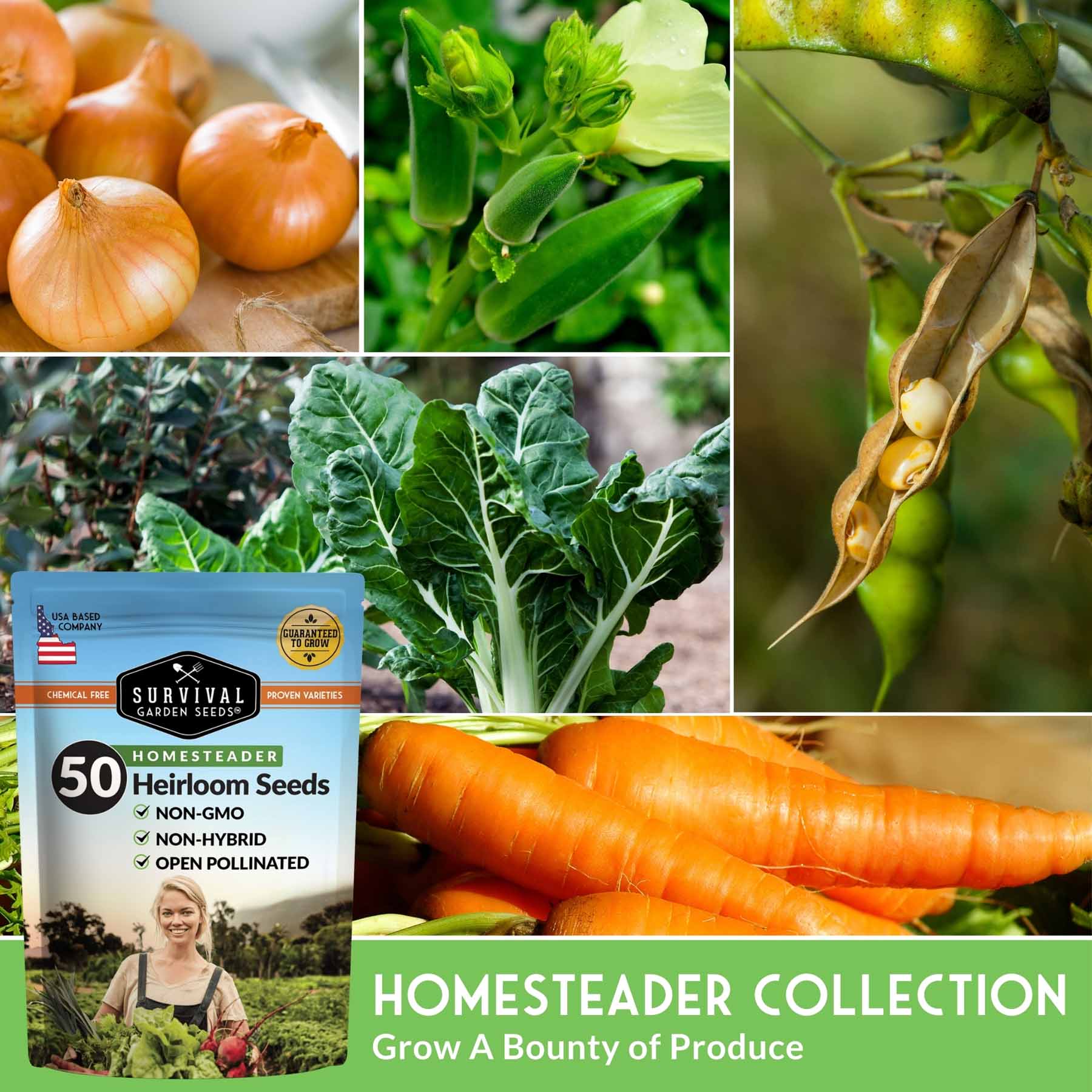 Homestead Garden Collection – 50 Essential Seeds for Self-Reliant Living - SurvivalGardenSeeds ~ Blessings Grow Meadows