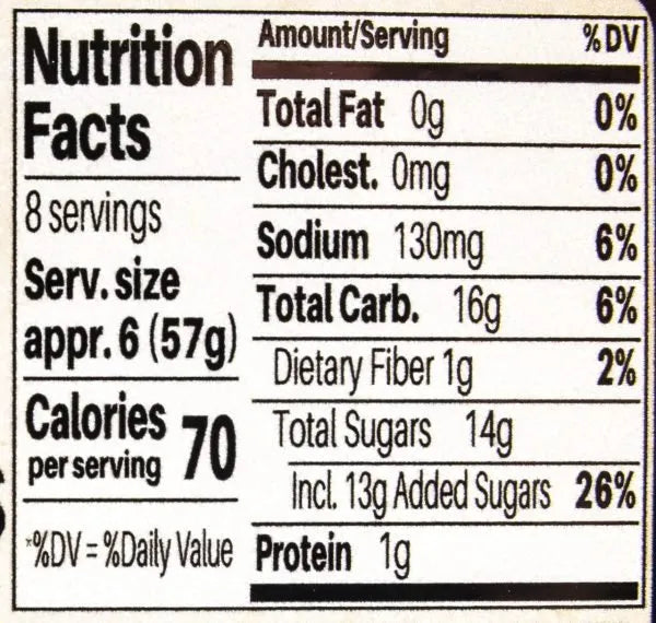 Canned Amish Country Store hot pickled Brussels sprouts with nutritional label on 17oz jar