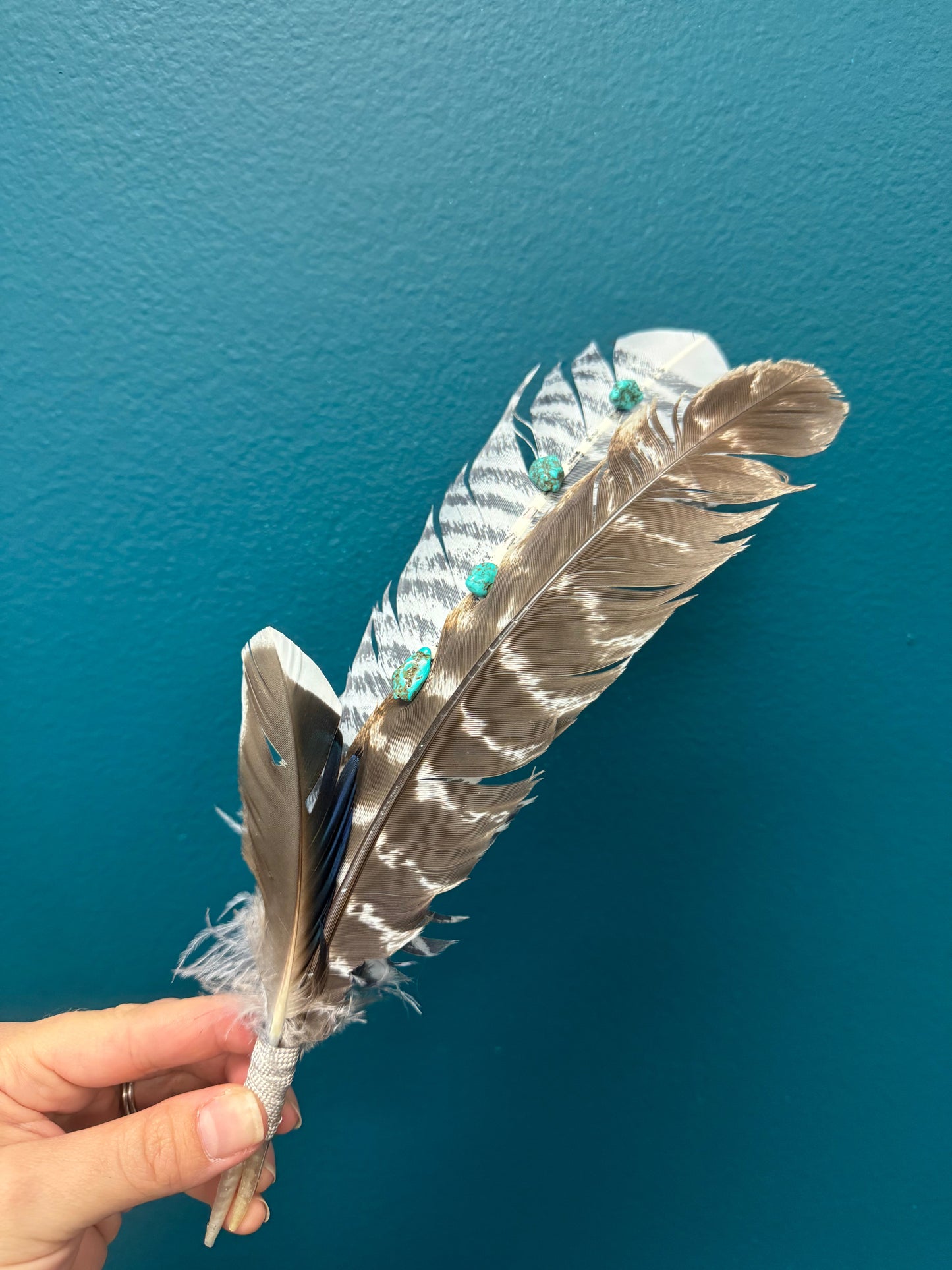 Handmade Premium Feather Picks-White Barred