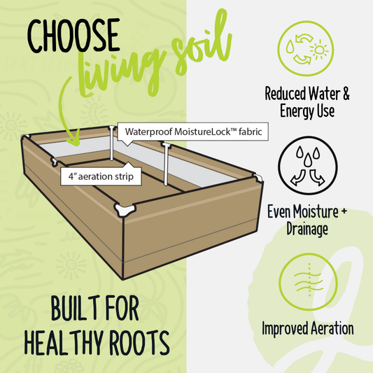 Hobby Grow Living Soil in Grassroots Fabric Pot raised bed, fabric gardening bed for vegetable and plant cultivation.