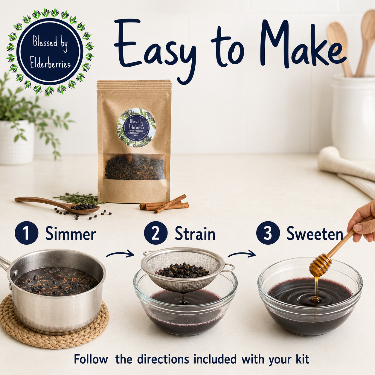 DIY Pint size Elderberry Syrup kit