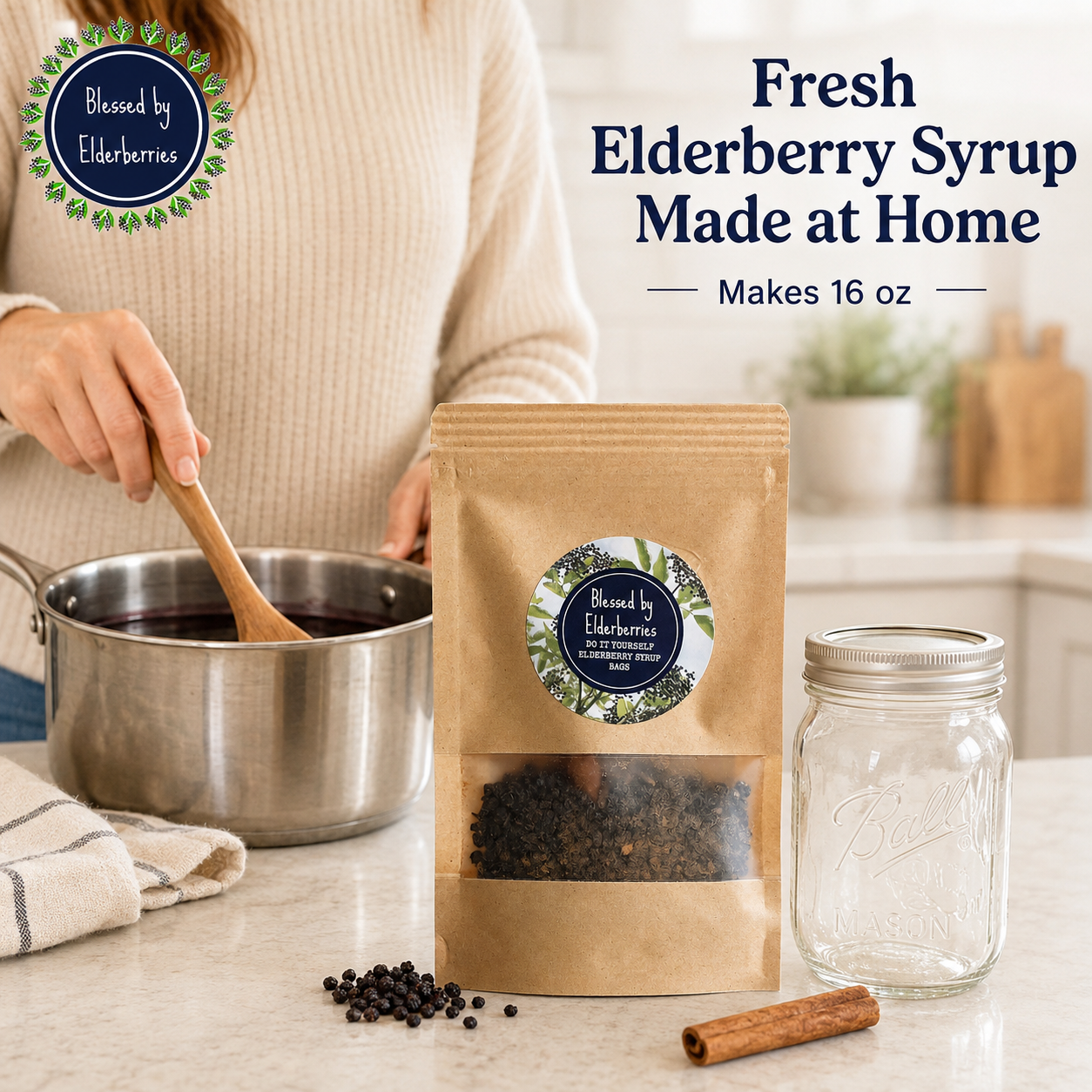 DIY Pint size Elderberry Syrup kit