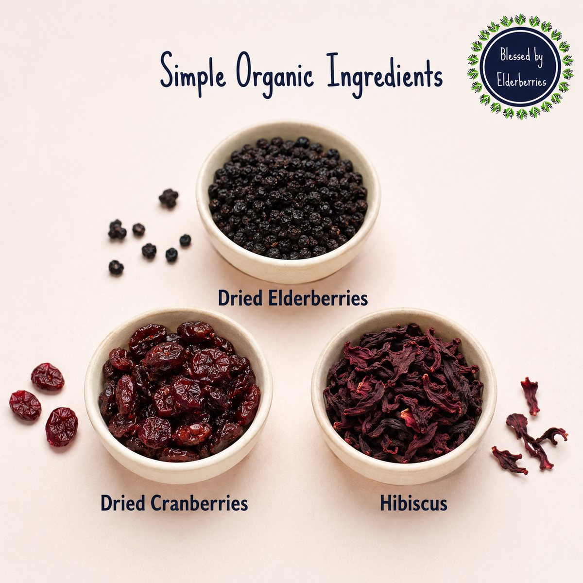 Blessed by Elderberries Power Blend Elderberry Tea in a cup, featuring dark tea infusion with elderberries and herbal ingredients.