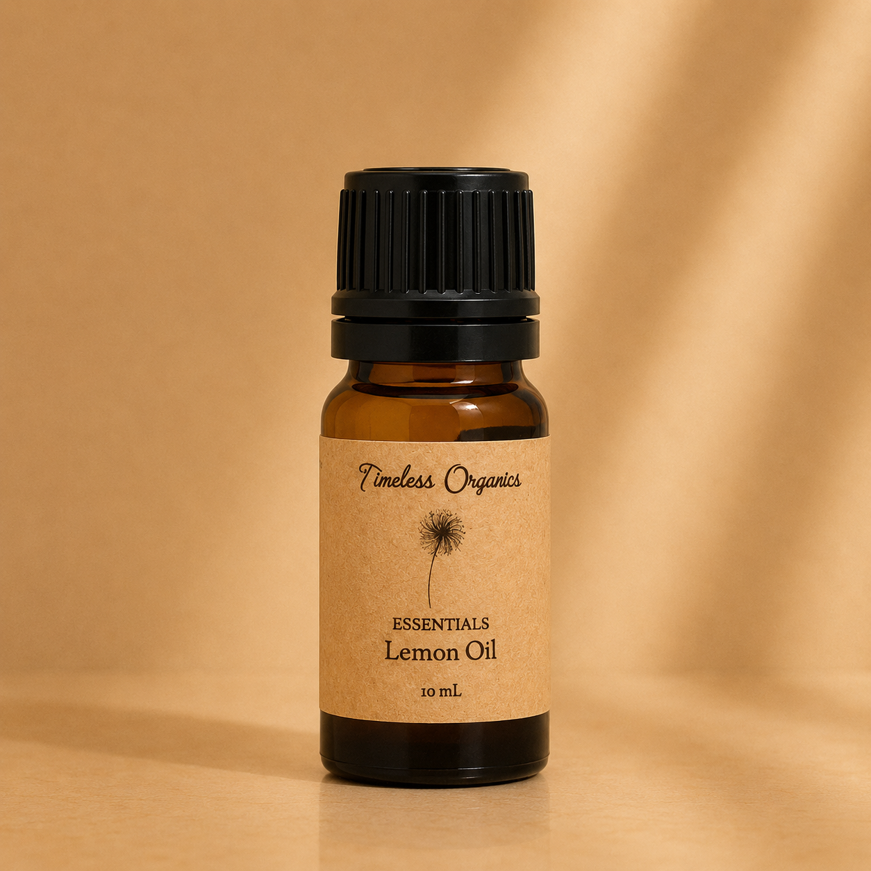 Fresh whole lemon from Timeless Organics Skin Care, vibrant yellow citrus fruit on a neutral background.