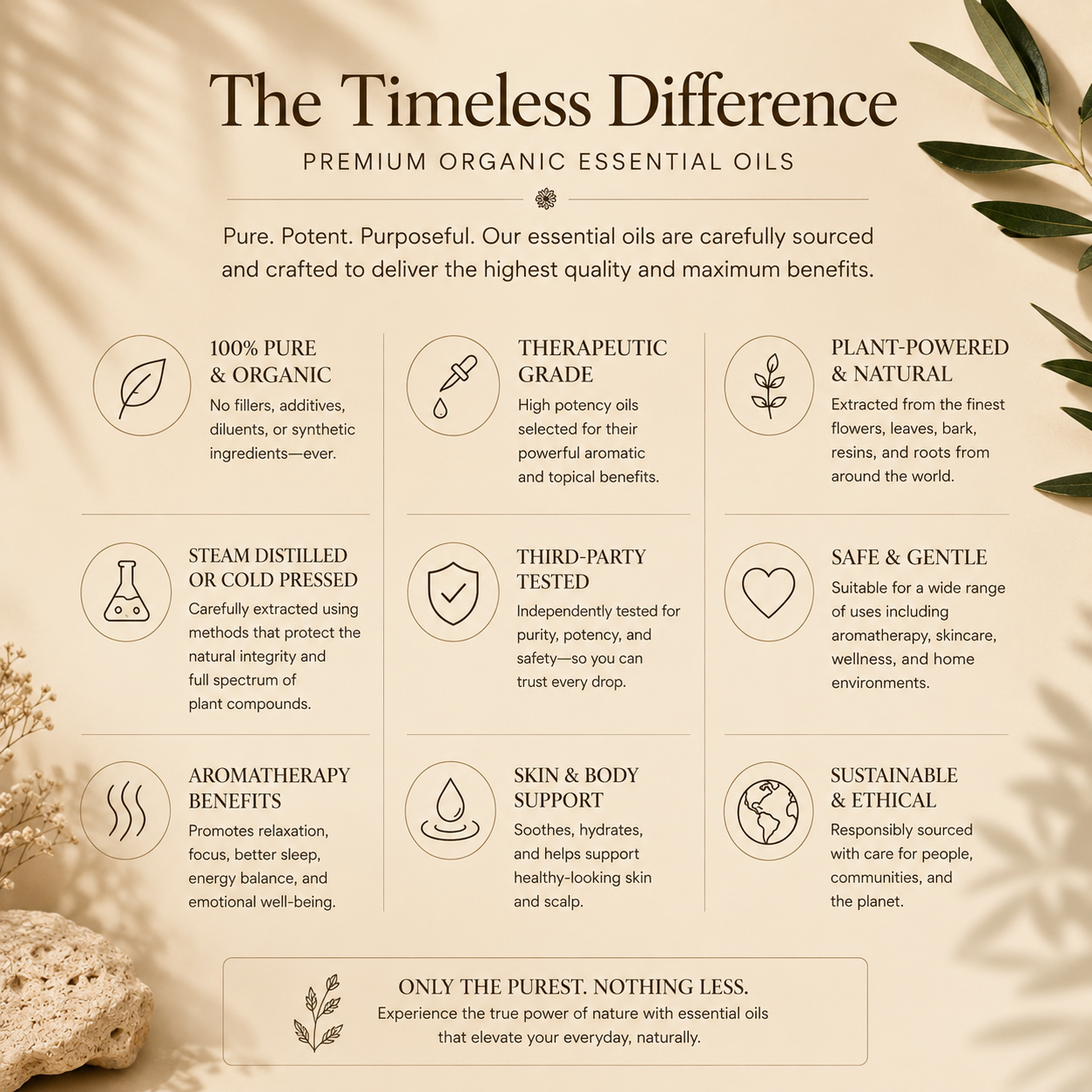 Timeless Organics Skin Care peppermint leaf extract in a clear glass bottle with a dropper, surrounded by fresh peppermint leaves.