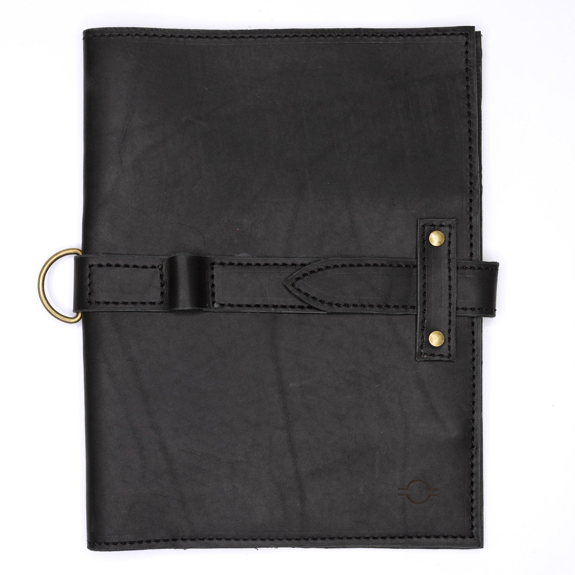 Large black journal cover by Rebekah Scott Designs featuring smooth matte finish and elegant design details.
