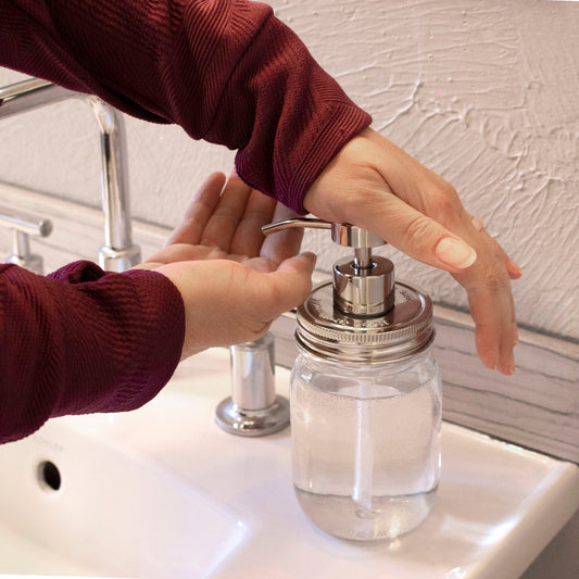 Mirror / Chrome Soap Pump Dispensers for Mason Jars - Blessings Grow Meadows