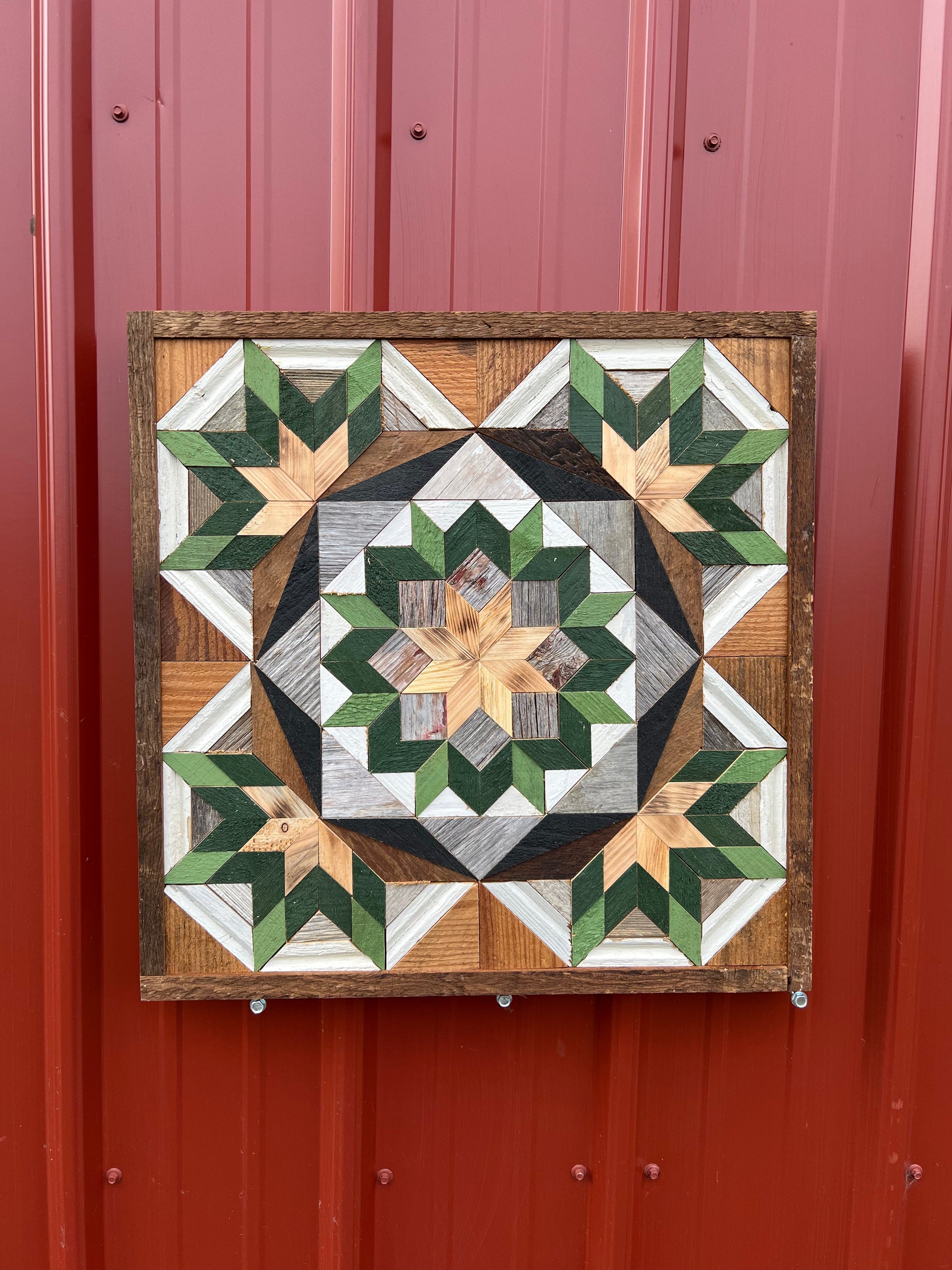 Amish Handmade Barn Quilt - Square (20.75 in x 20.75 in x 1 in) - Amish Country Store ~ Blessings Grow Meadows