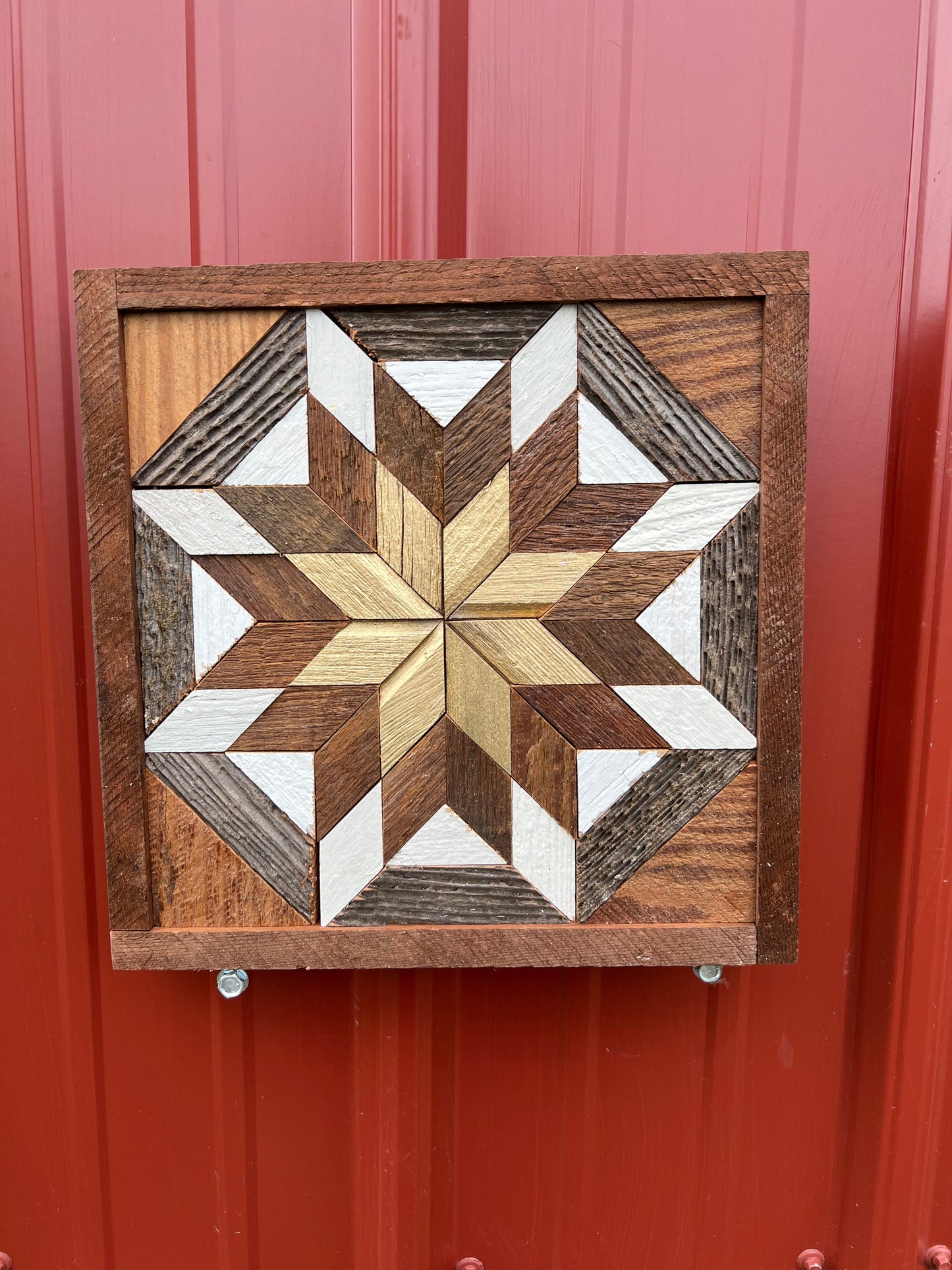 Amish Handmade Barn Quilt - Square (10.5 in x 10.5 in x 1 in)