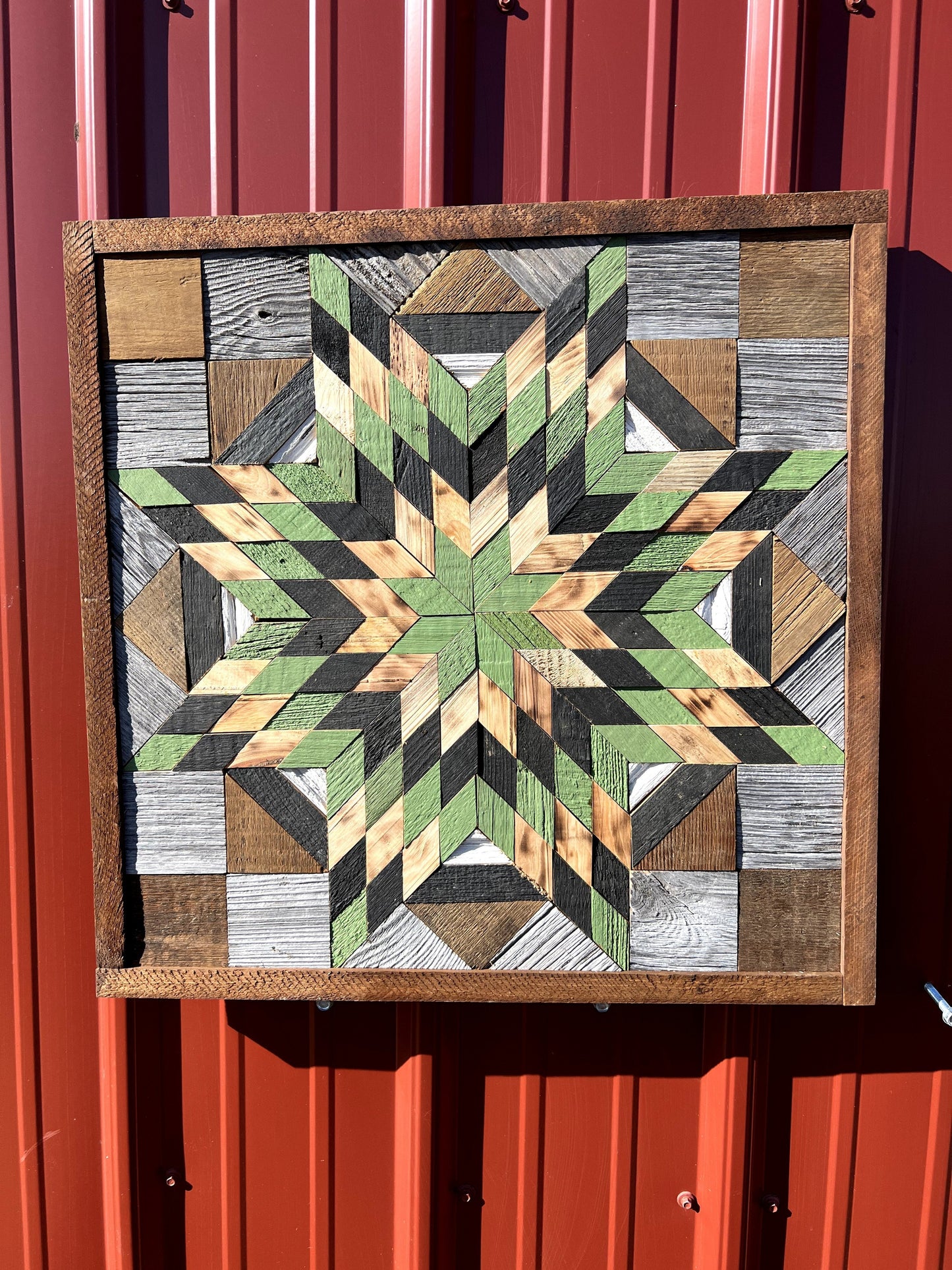 Amish Handmade Barn Quilt - Square (20.75 in x 20.75 in x 1 in) - Amish Country Store ~ Blessings Grow Meadows