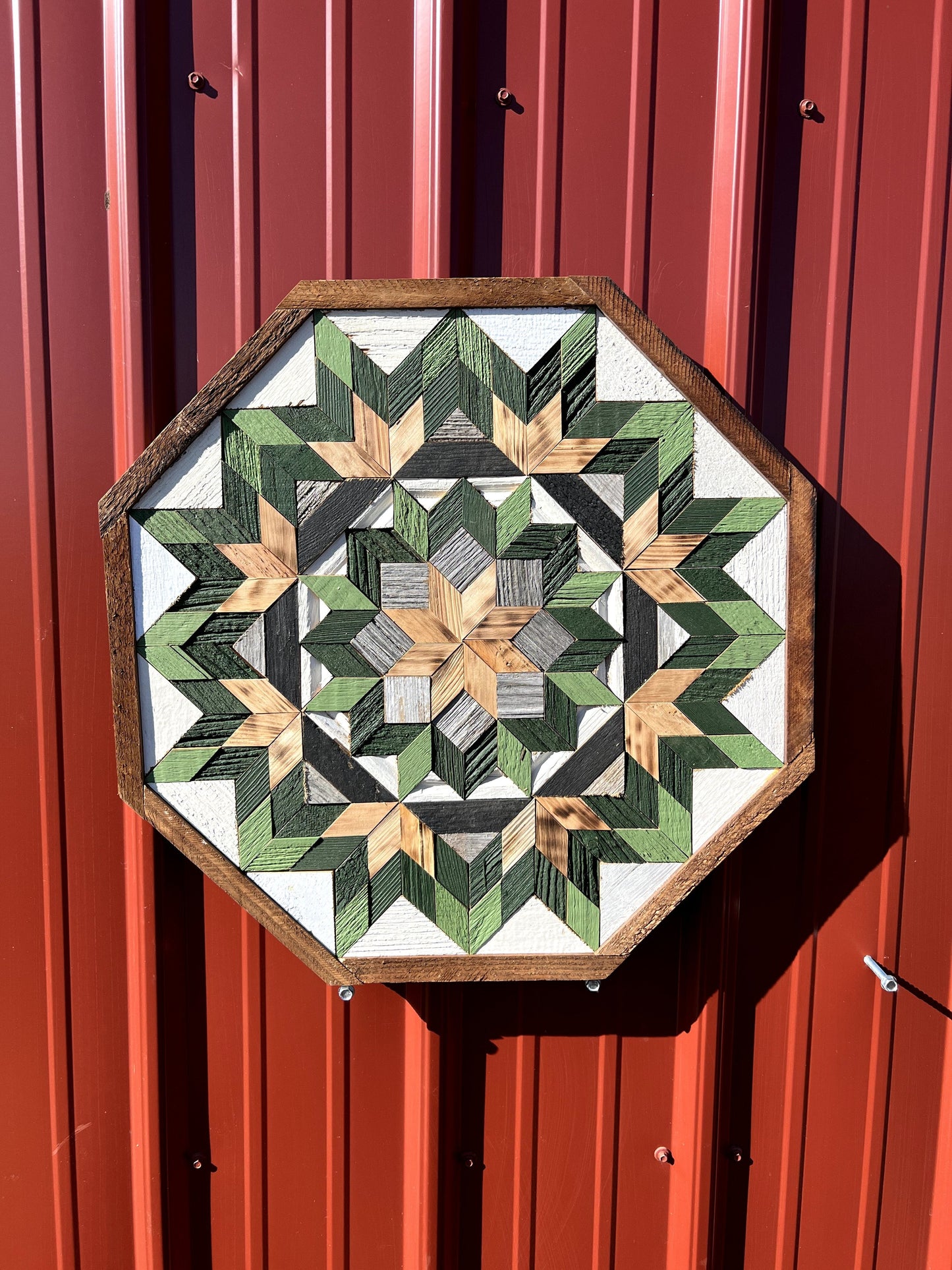 Amish Handmade Barn Quilt - Square (20.75 in x 20.75 in x 1 in) - Amish Country Store ~ Blessings Grow Meadows