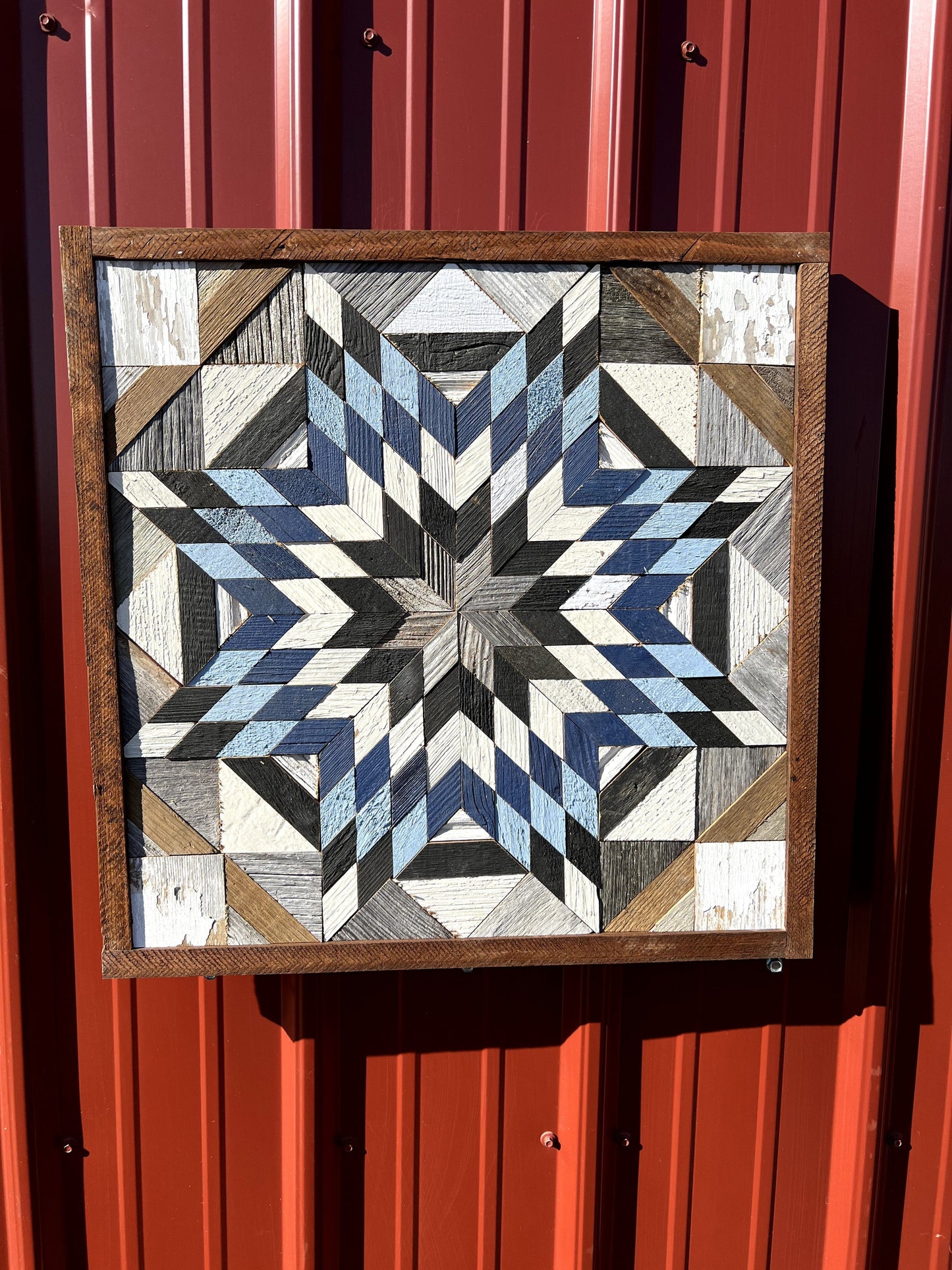 Amish Handmade Barn Quilt - Square (20.75 in x 20.75 in x 1 in) - Amish Country Store ~ Blessings Grow Meadows