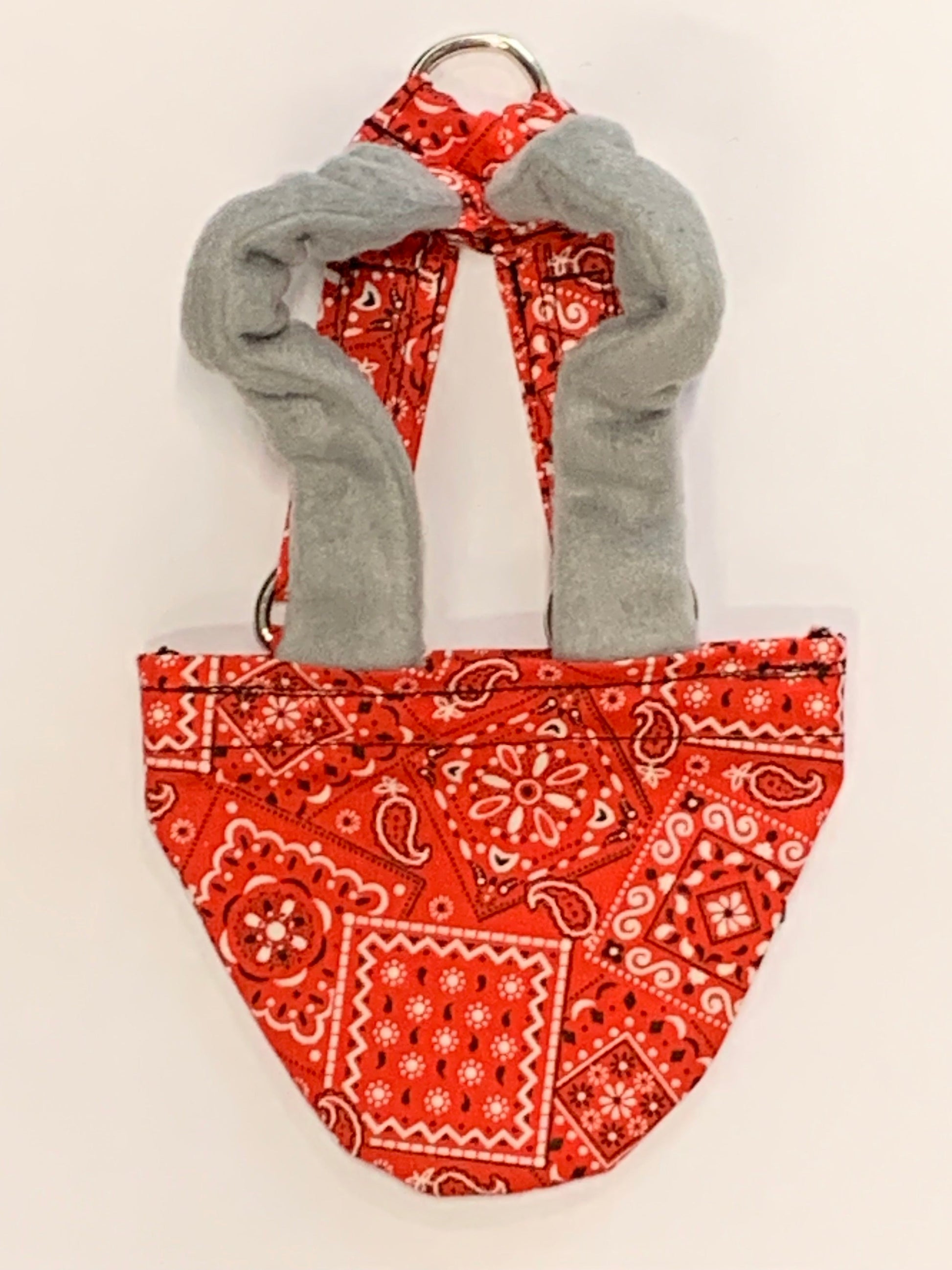 Pigeon, chicken, duck, and goose diapers with removable vinyl liner from Crazy K Farm Pet and Poultry, showing adjustable harness and diaper fit