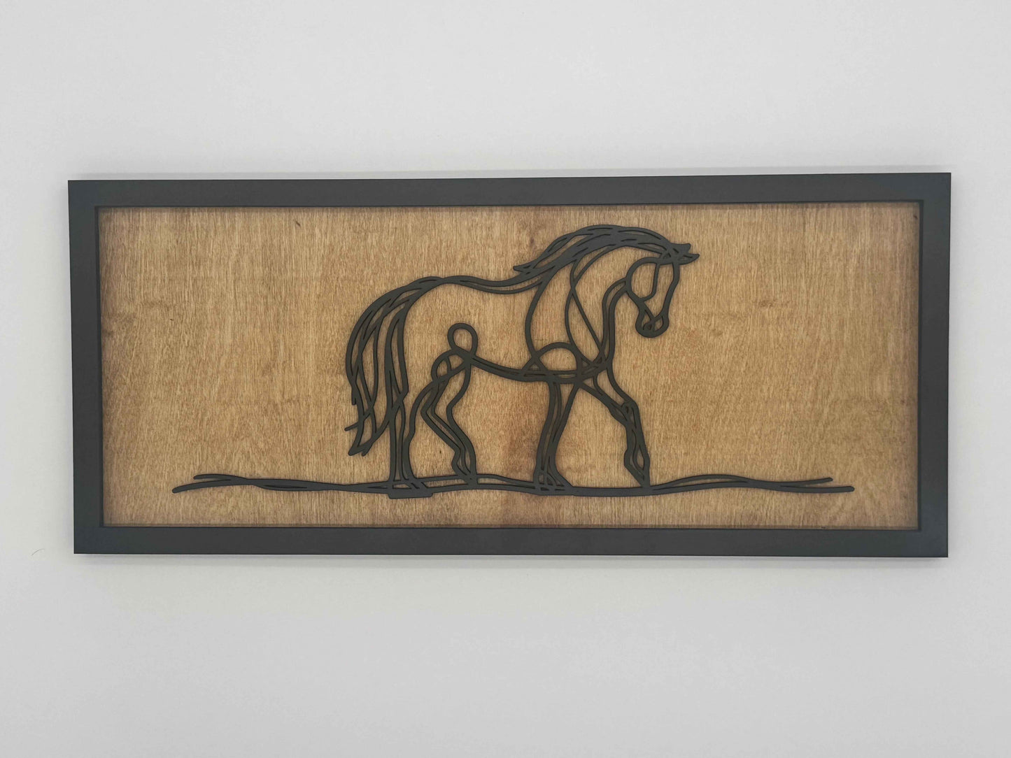 Elegant horse wall decor featuring stylish line art, perfect for modern home interior design by C2 Creations LLC.
