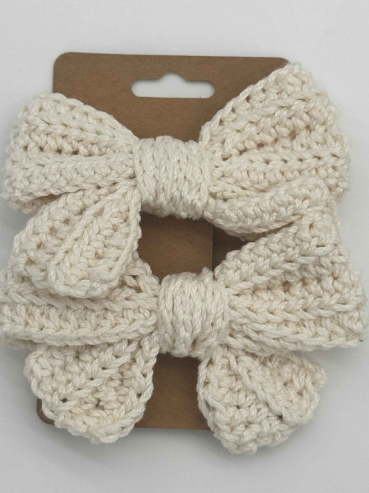 Handcrafted Crochet Bow | Unique Hair Accessories - C2 Creations LLC ~ Blessings Grow Meadows