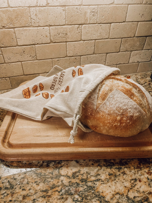 Onic Brands Bread Bag, durable fabric storage bag with Onic Brands LLC logo, designed for fresh bread storage.