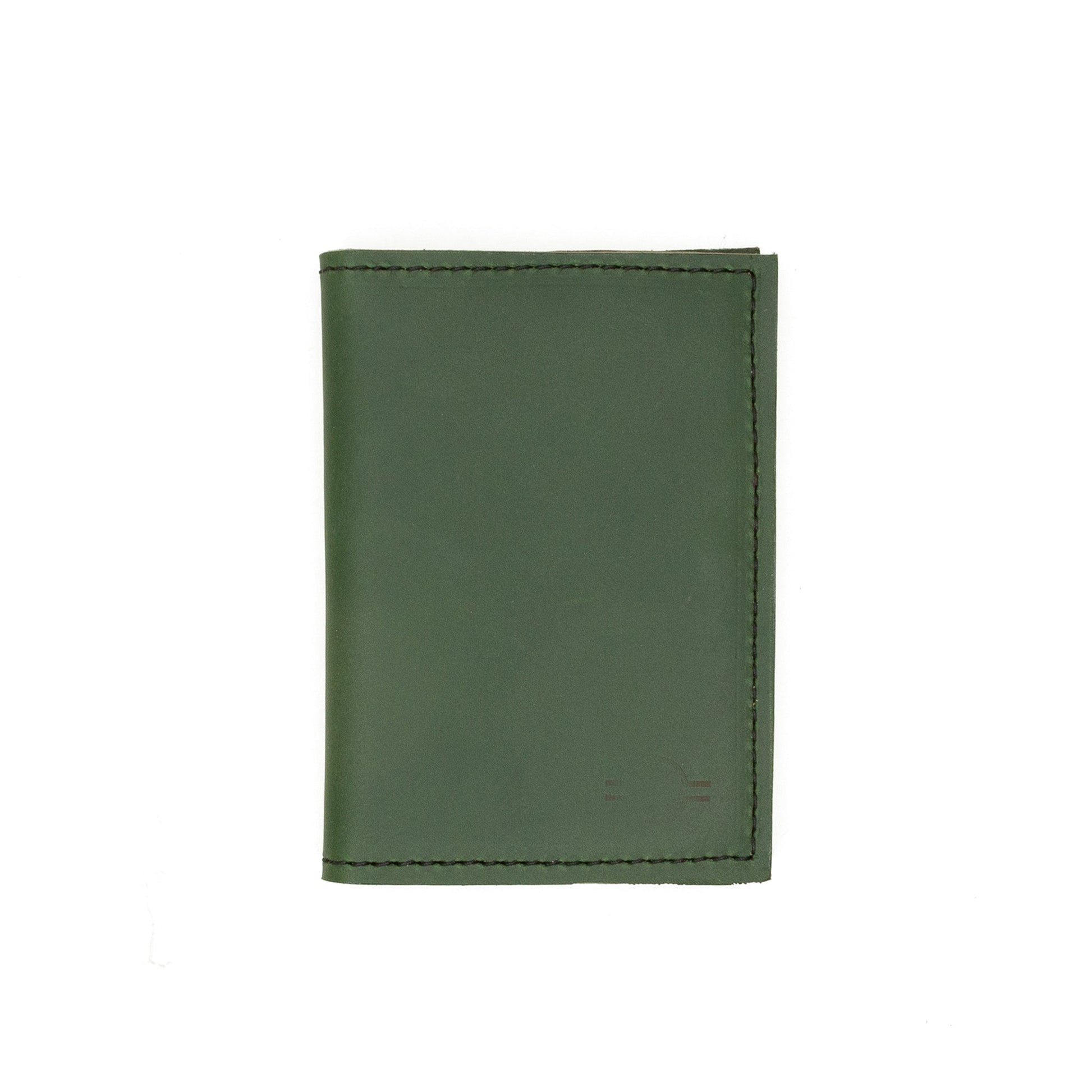 Rebekah Scott Designs Pine passport wallet with multiple card slots and secure zipper closure, made of durable leather.