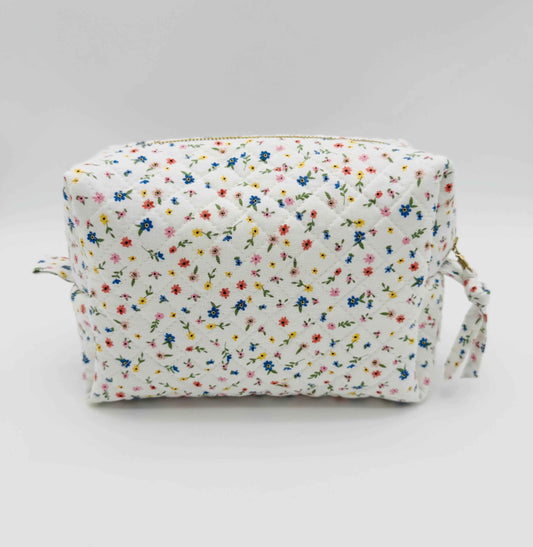 Handmade Boxy Makeup Bags in Wildflower Meadow Pattern - Stylish Toiletry Bags - C2 Creations LLC ~ Blessings Grow Meadows