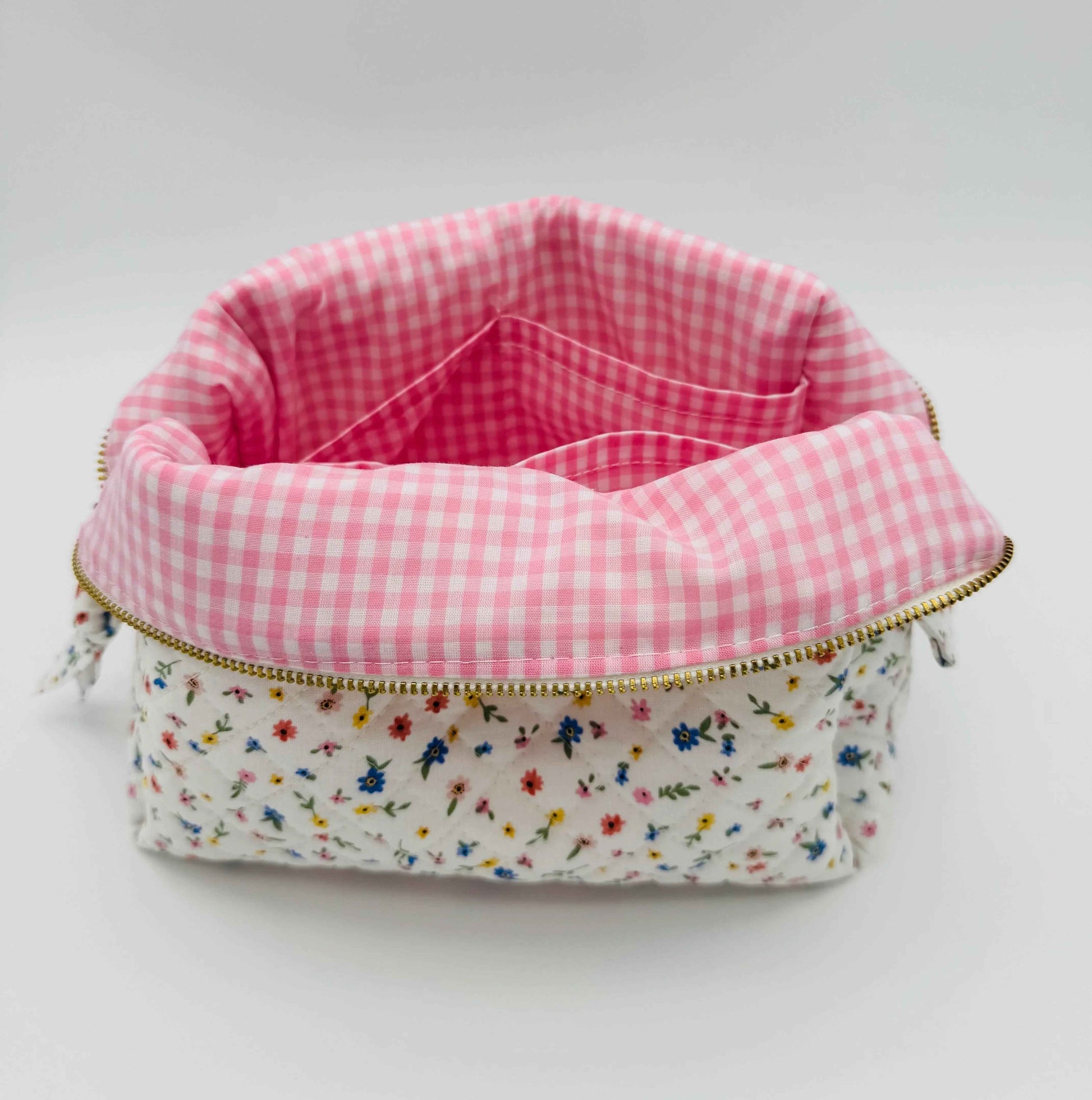 Handmade Boxy Makeup Bags in Wildflower Meadow Pattern - Stylish Toiletry Bags - C2 Creations LLC ~ Blessings Grow Meadows