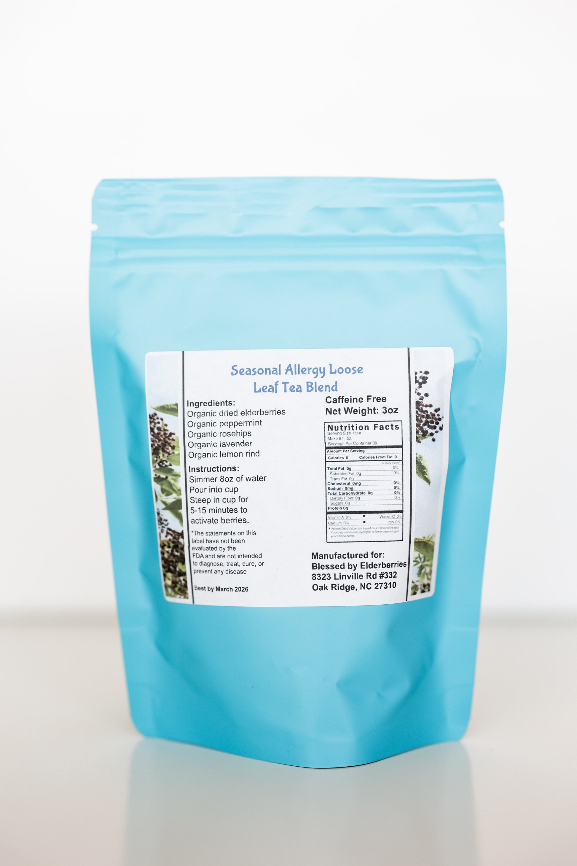 Seasonal Allergy Blend Elderberry Tea - Blessed by Elderberries ~ Blessings Grow Meadows