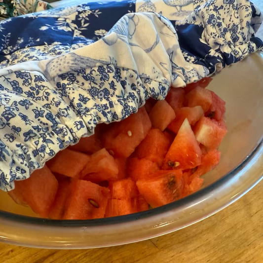 Large farm bowl covers from Five Oaks Farm, durable and weather-resistant for protecting bowls and food storage outdoors.