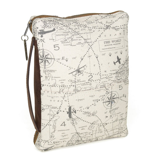 Slim Bible cover with airplane design by Rebekah Scott Designs, featuring a sleek, durable cover perfect for travel and personal devotion.