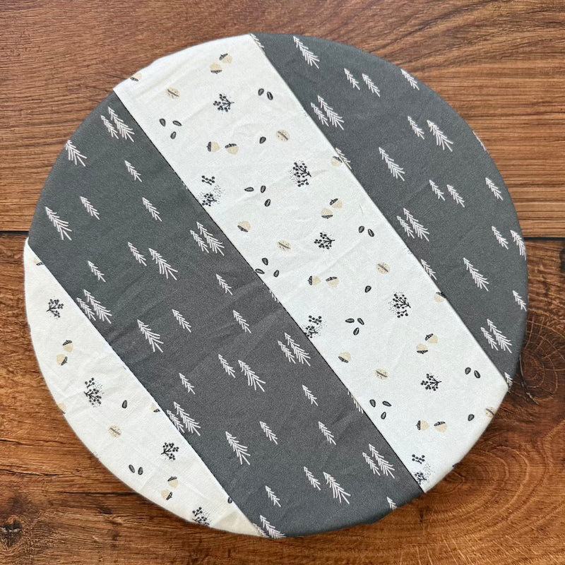 Small bowl and banneton covers from Five Oaks Farm, made for bread baking, with woven fabric textures and rustic design.