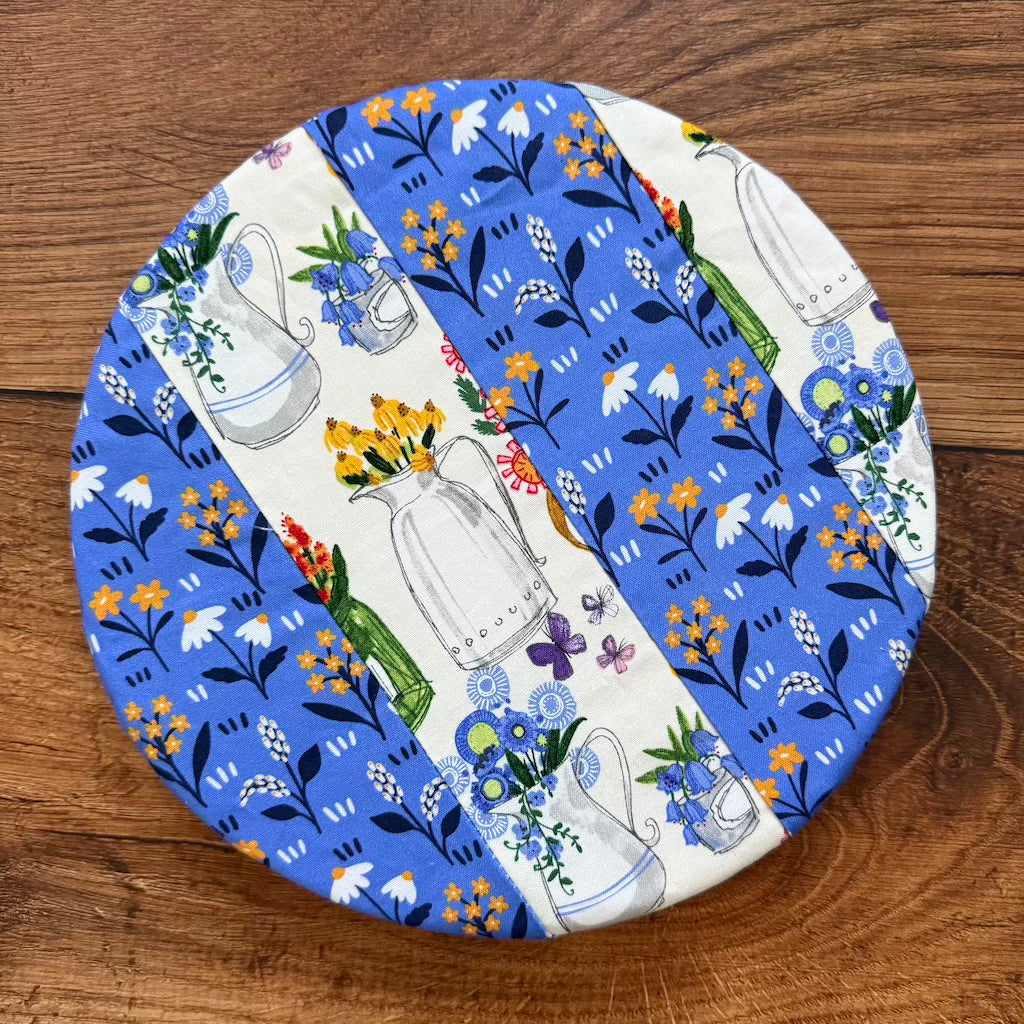 Small bowl and banneton covers from Five Oaks Farm, used for bread proofing and dough preparation, made of natural materials.