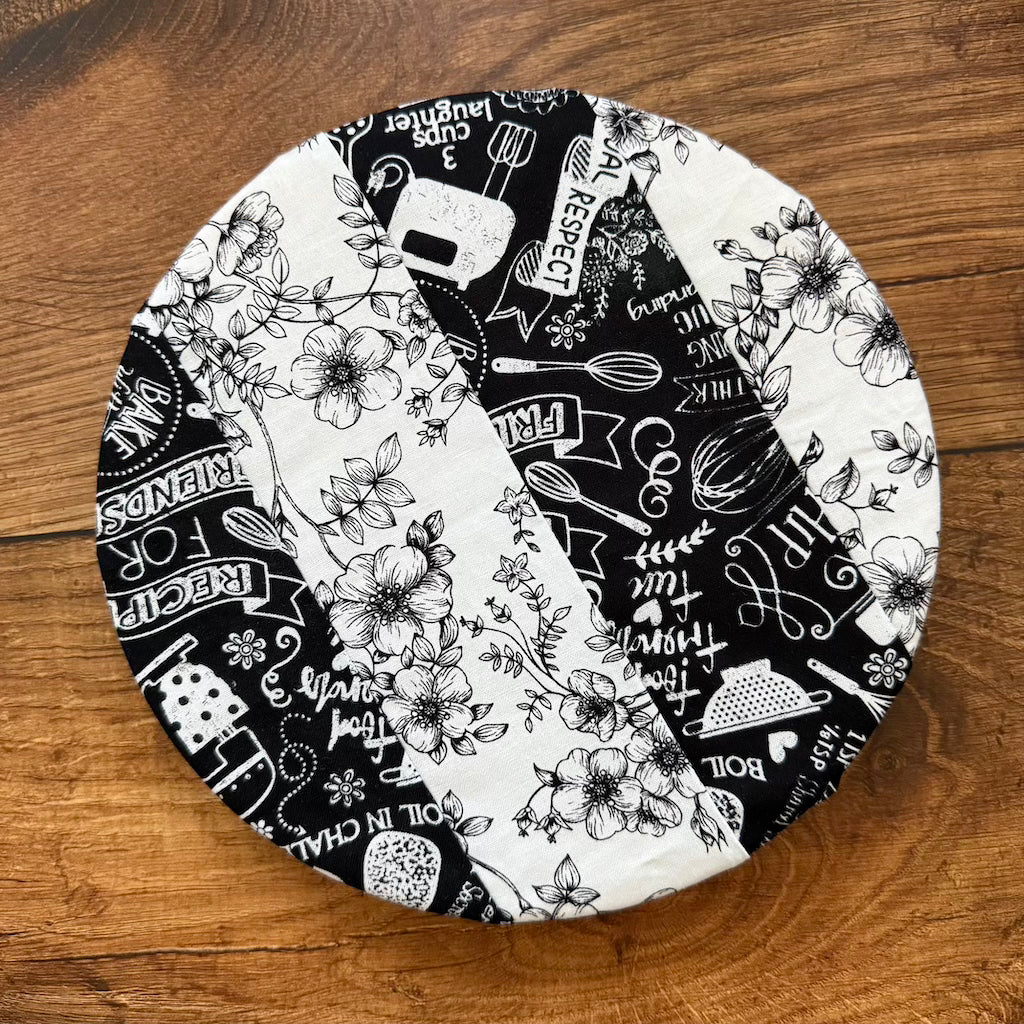 Small bowl and banneton covers from Five Oaks Farm, rustic baking accessories for bread preparation and dough proofing.