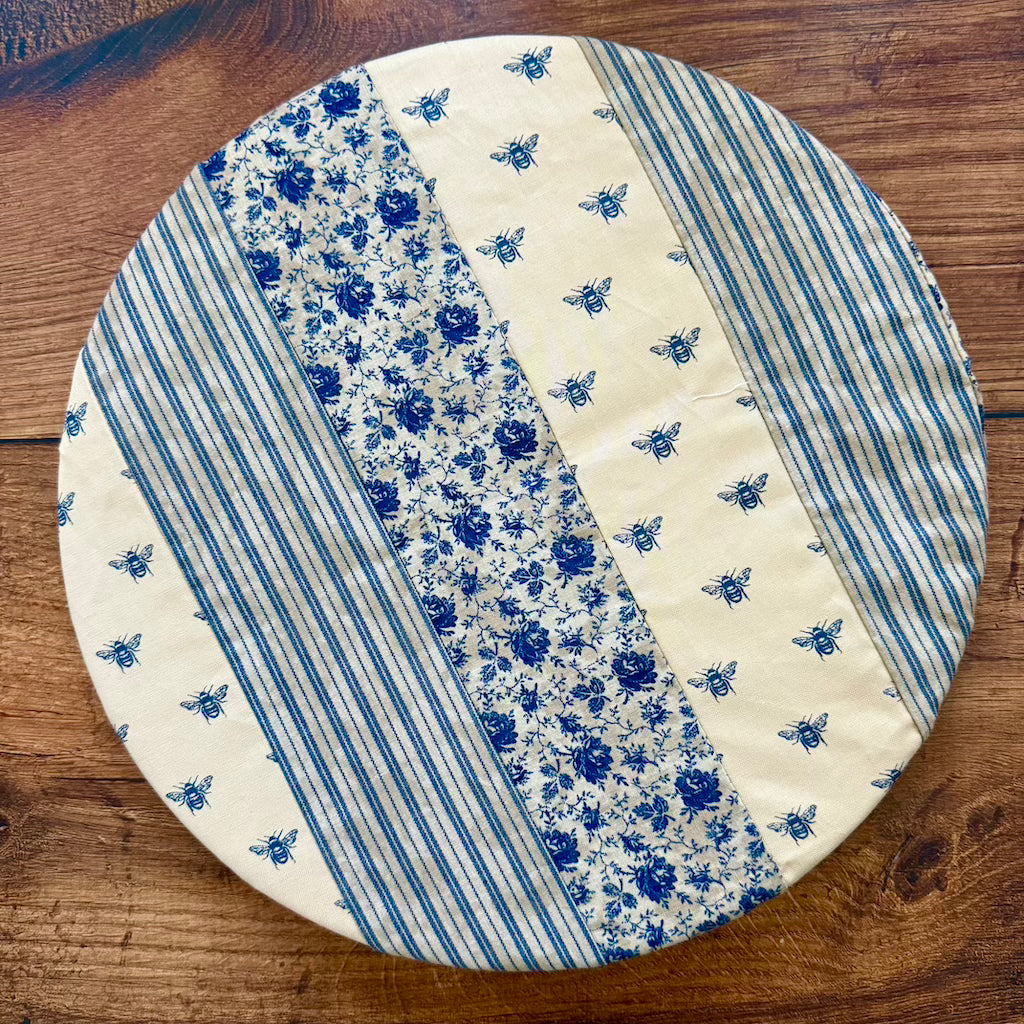 Medium bowl and banneton covers from Five Oaks Farm, natural linen covers for bread proofing and dough handling.