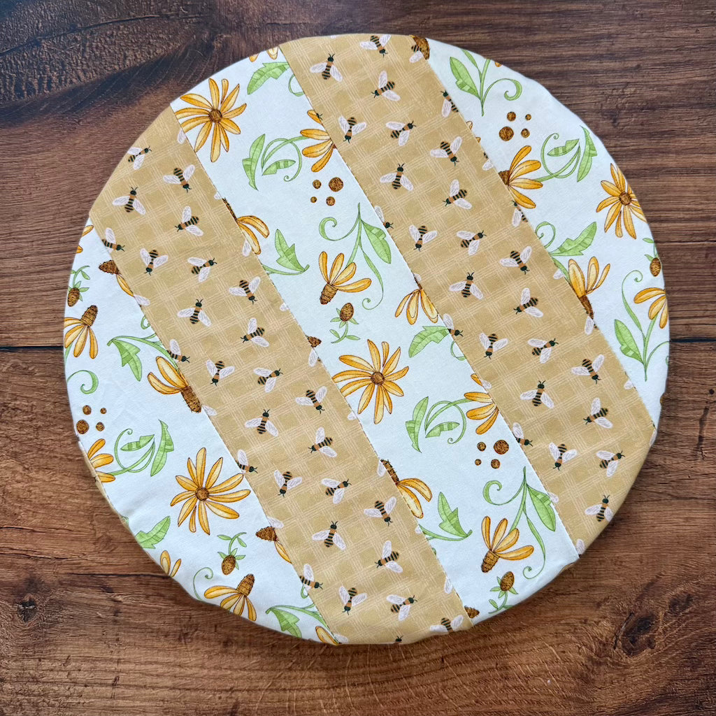 Medium bowl and banneton covers from Five Oaks Farm, crafted for bread baking, with natural fabric and rustic appearance.