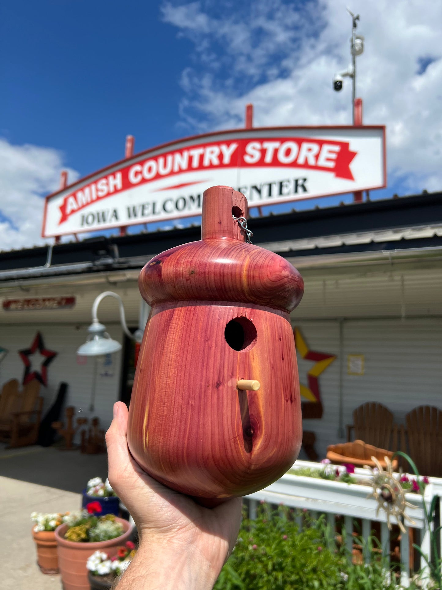 Amish Handmade Solid Red Cedar Acorn Bird Houses