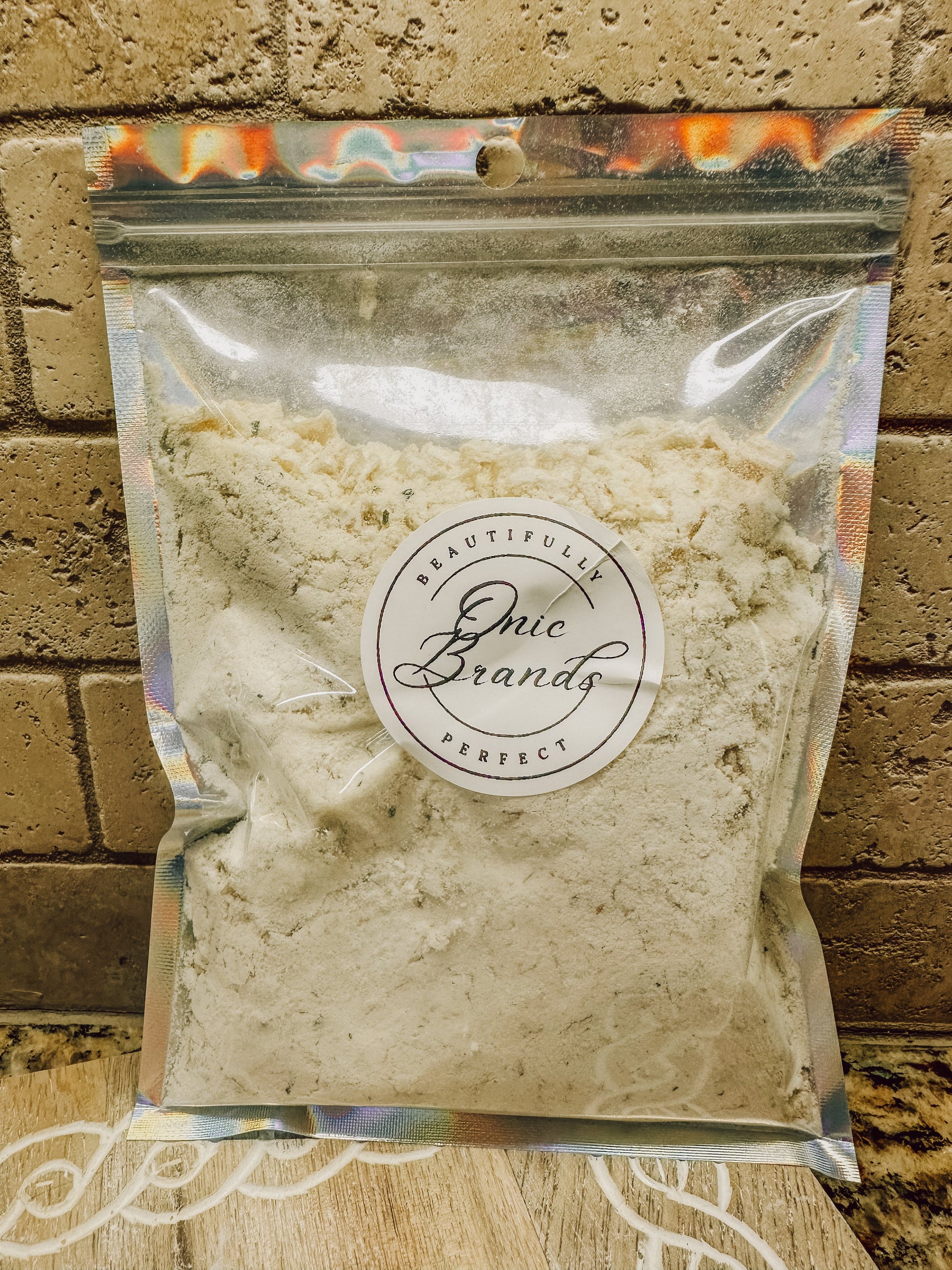 Creamy potato soup mix from Onic Brands LLC featuring a prepared bowl of hearty, creamy potato soup with fresh ingredients.