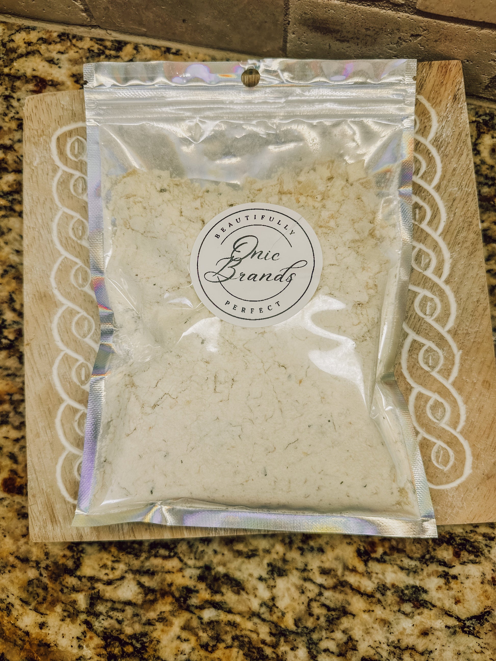 Creamy potato soup mix by Onic Brands LLC, featuring a bowl of rich, smooth potato soup with fresh ingredients and seasoning.