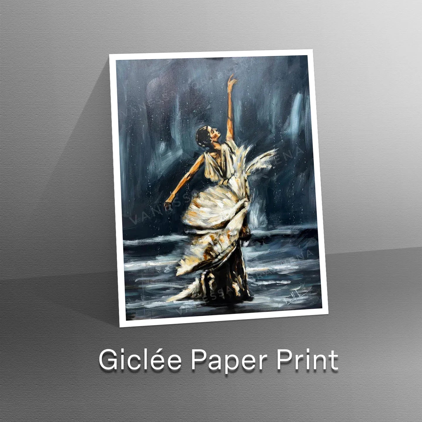 Women's art print titled "I’ll Praise You Through the Storm" by Vanessa Horabuena, featuring inspirational artwork on paper.